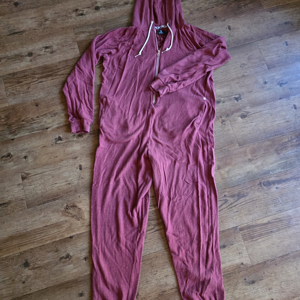 Volcom Burgundy Hooded Jumpsuit